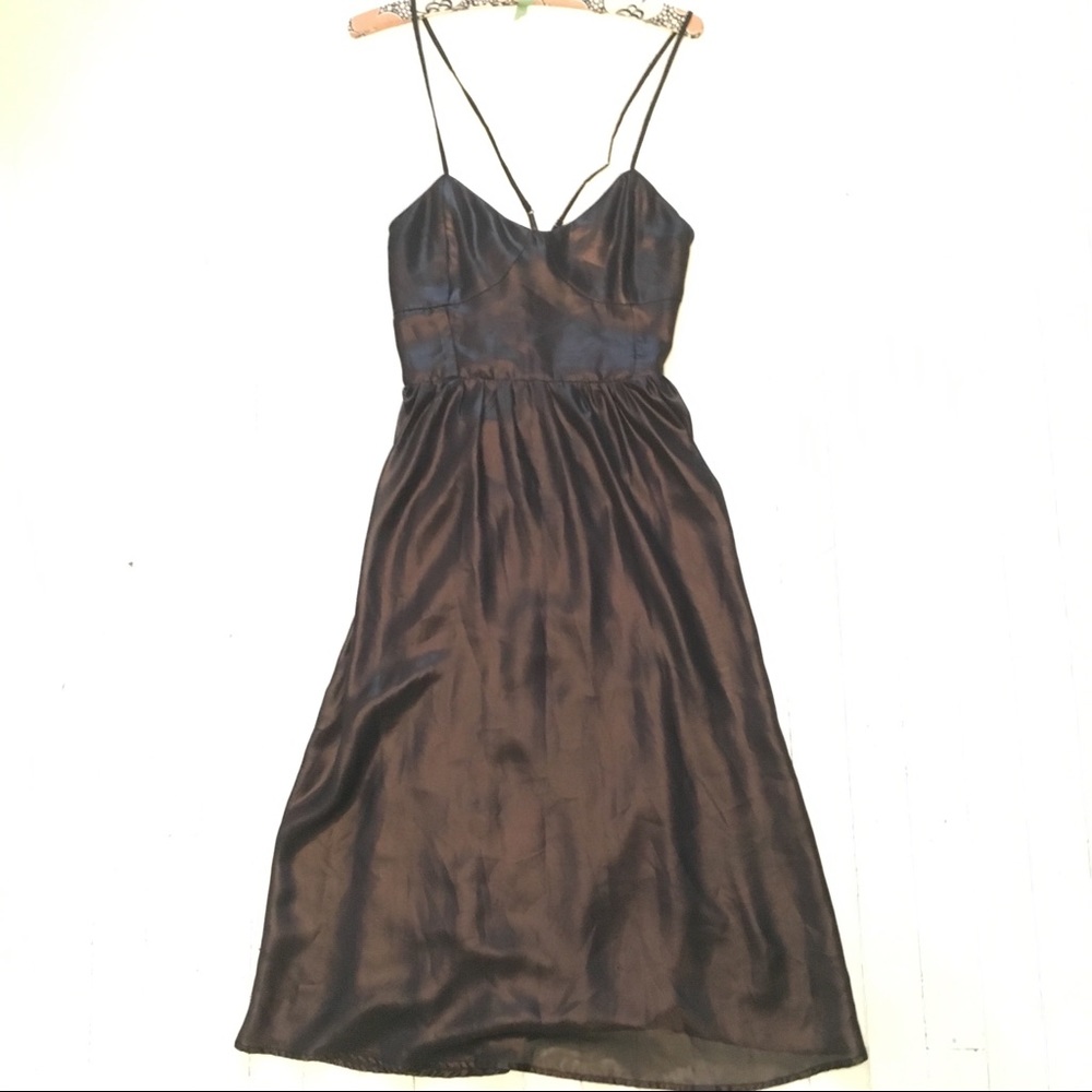 Leather look midi dress